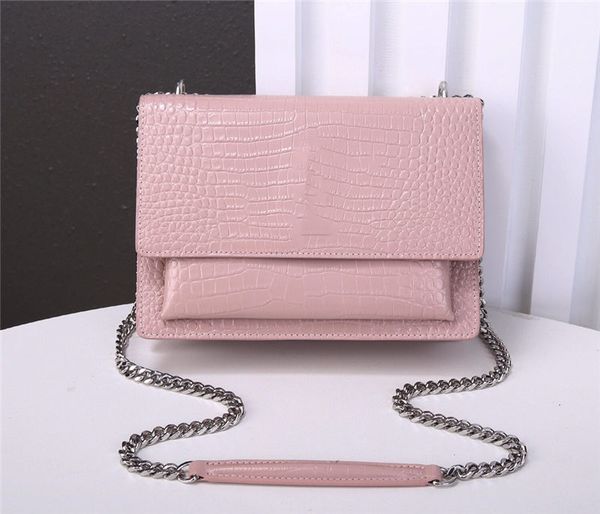 

2020 fashion personality women chain shoulder bag alligator pattern ladies handbag shopping shoulder bag business bags purse 5 colors