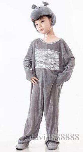 

new style the 2018 children cosplay gray mouse black cat fancy cat suitable for boys and girls stage costume long style dancing clothes