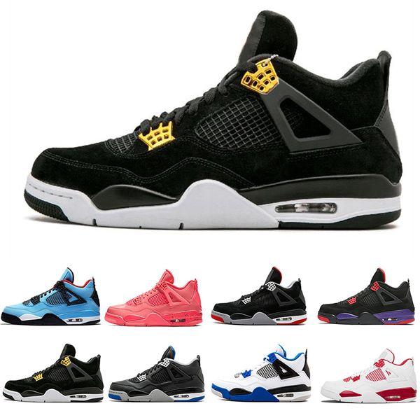 

4 4s classic black white oreo mens basketball shoes fashion military blue white trainers outdoor casual sports men designer shoes size 13