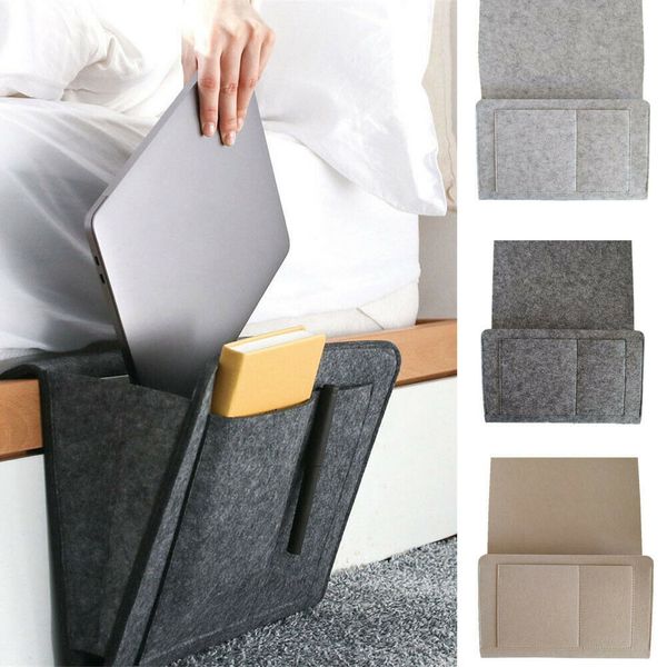 

bedside felt storage bag with pockets bed sofa desk hanging organizer for phone magazines tablets remotes k888