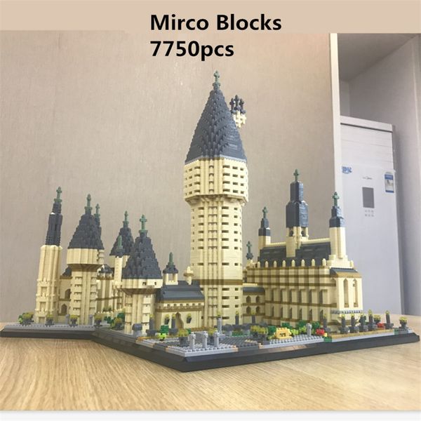 

New yz world famou gho t architecture hogwart ca tle diy diamond building nano cartoon block brick kid toy gift 7750pc