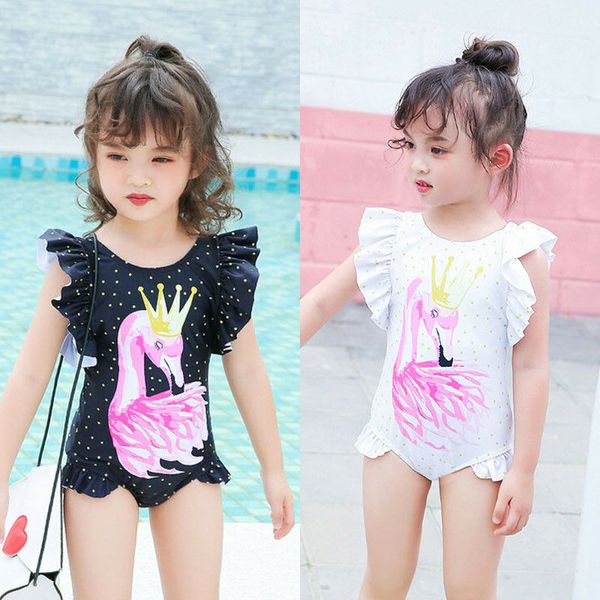 

2020 fashion trend toddler kids baby girls flamingo pattern bikini swimwear one piece swimsuit bathing suit summer beachwear