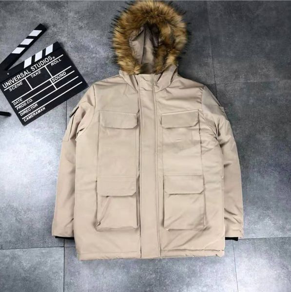 

mens parkas homme hooded parkas designer down coat budge size windbreaker warm jacket men luxury jackets coat 2 hip hop good quality, Black