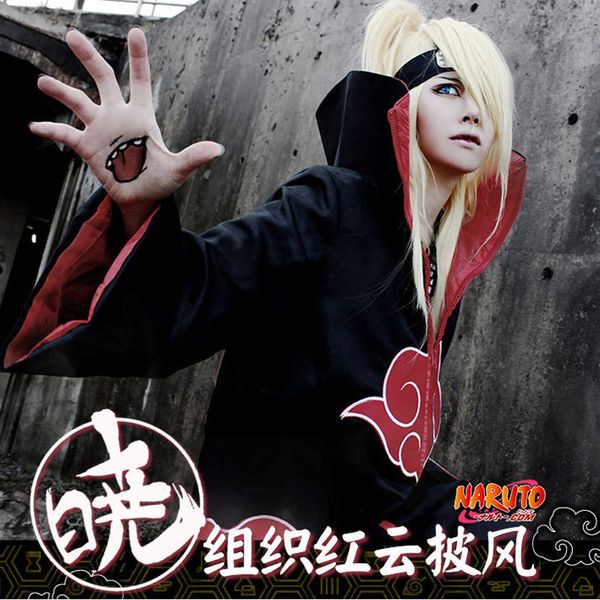 

anime naruto akatsuki uchiha itachi cosplay halloween christmas party costume fashion men women cloak cape uzumaki naruto cloak, Black
