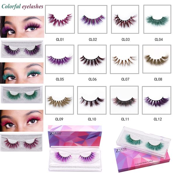 

2019 colorful eyelash 12styles light soft charming eyes eyelashes natural extension fake eyelashes dhl ing