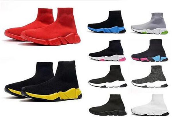 

2020 vintage designer sock shoes for men women fashion sneakers triple black white glitter blue pink speed mens trainer runner platform boot