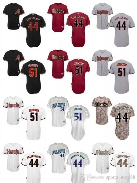 

custom men women youth majestic diamondbacks jersey #51 randy johnson 44 paul goldschmidt home baseball jerseys, Blue;black
