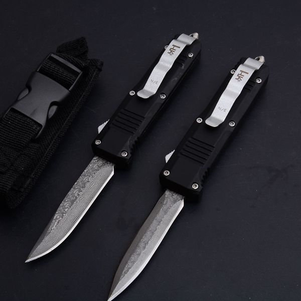 

damascus 58hrc benchmade bm c07 knife small edition dual blade good action auto tactical camping outdoor c81 survival knives