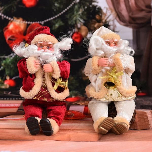 

25cm santa claus sitting doll house christmas gift toys flannel window desk decorations christmas gift stuff