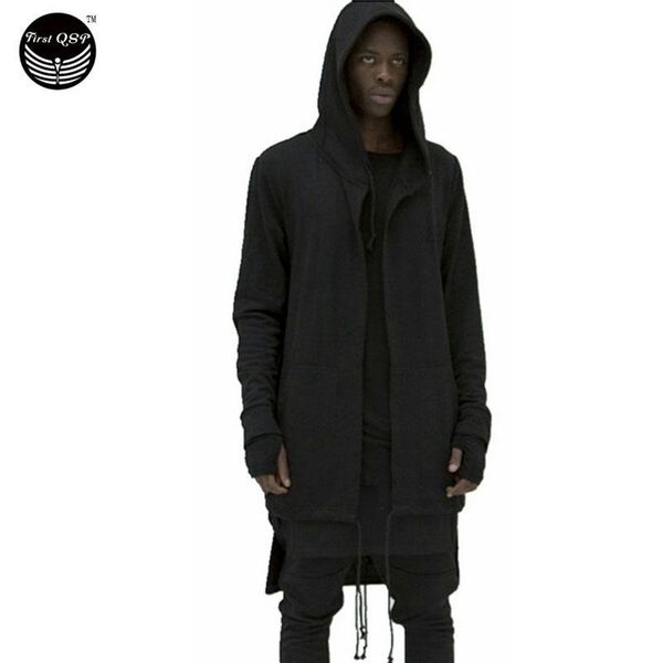 

wholesale-2016 hoodies men sudaderas hombre hip hop mens brand hooded cloak cape cardigan hoodie sweatshirt suit slim fit men hoody, Black