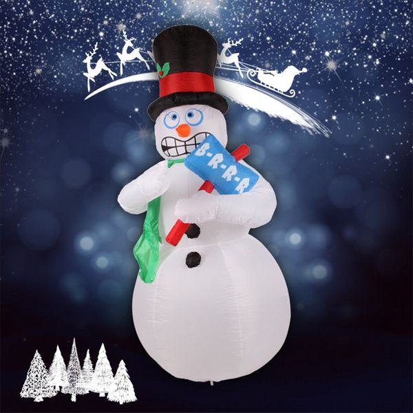 

6.9 ft. h inflatable animated shivering snowman shivers and shakes christmas yard decoration with led lights