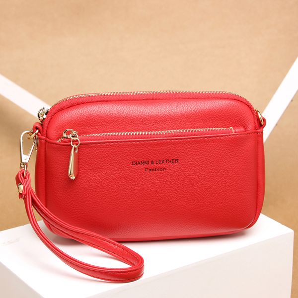 

female casual rectangle shape mini portable single-shoulder bag genuine leather phone coin bag new trend handbag crossbody