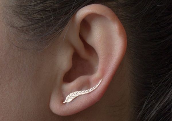 Brincos de prisioneiros de folha para mulheres orelha orelha ouro prata cor brinco jóias presente atacado frete grátis