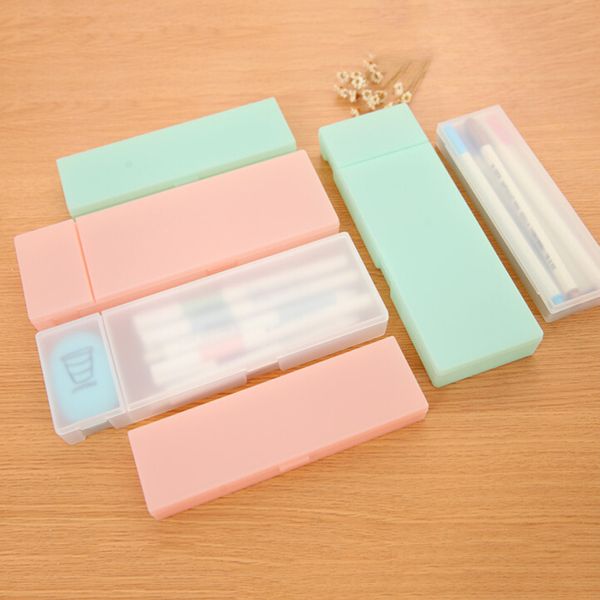 

cute kawaii transparent pp plastic pencil case lovely pen box for kids gift office school supplies materials