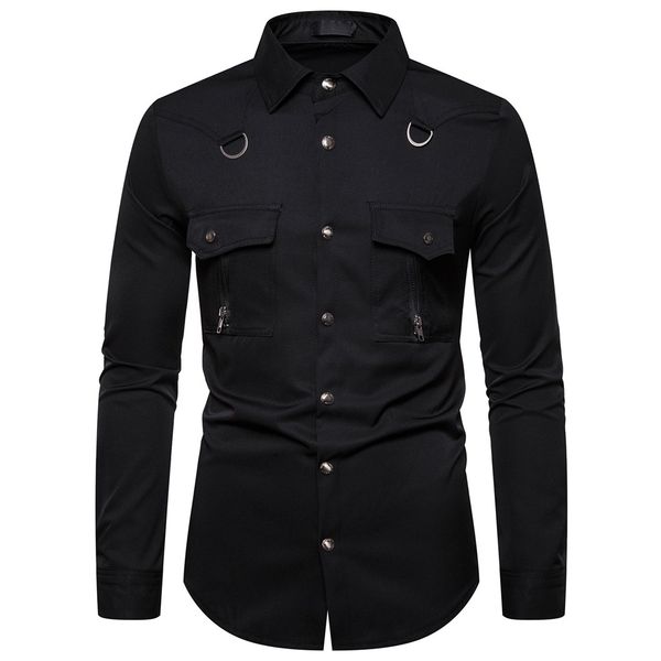 

mens shirts men's plus size printed long-sleeved printed casual solid color men blouse camiseta fashion hombre, White;black