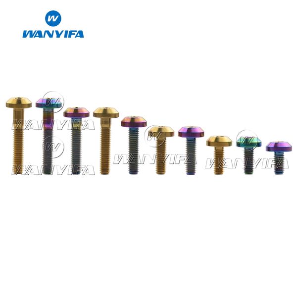 Wanyifa Titanium Bolt M6 x 12 15 20 25 30 35mm Cabeça de guarda-chuva plana para bicicleta parafuso de disco de freio de motocicleta