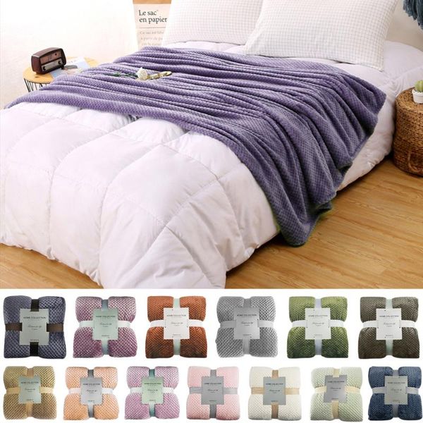 

1pc super soft flannel blanket towel travel fleece mesh portable car travel cover carpet aircraft sofa use for office children