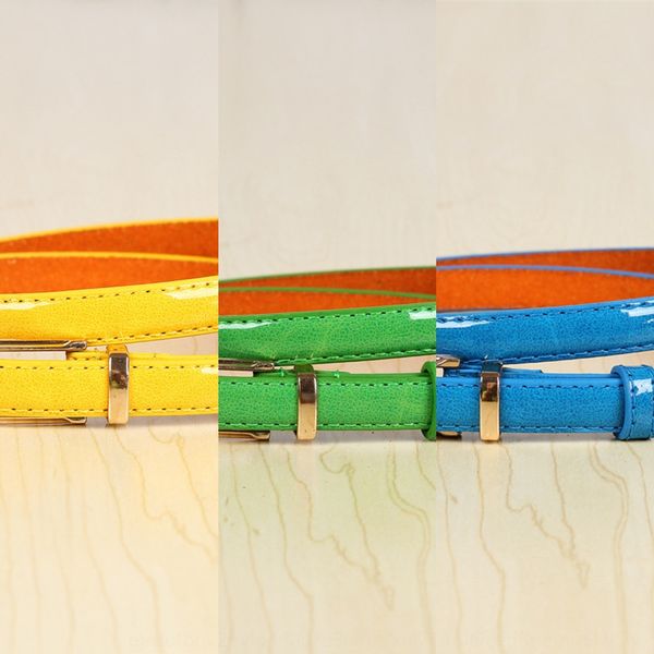 

fine pin candy women's versatile women's pin buckle candy color thin belt decorative casual belt, Black;brown