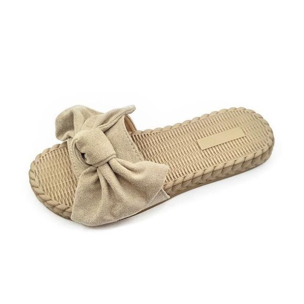 

woman's slippers summer wear fashion bowknot beach leisure comfortable home slide new sandals female summer, Black