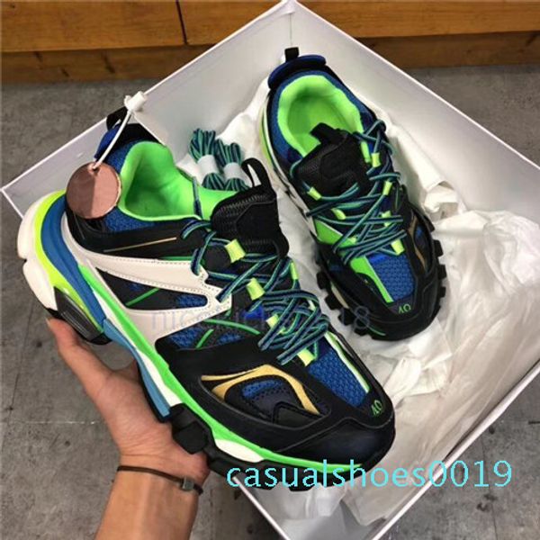 

triple s track 3.0 casual shoes man woman sneaker lace-up mixed colors fashion lace up grandpa trainer designer shoes chaussures c19, Black