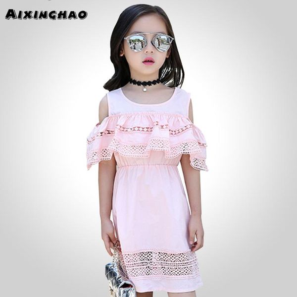

girl dress party off shoulder lace vestidos for children solid summer dress for girl teenage clothes girls 6 8 10 12 13 14, Red;yellow