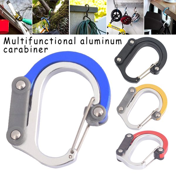 

outdoor carabiner clip swivel hook aluminum alloy d-type buckle portable key chain tn99