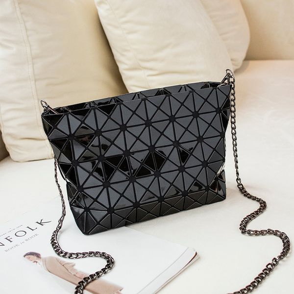 

япония же пункт лазер сумка 2020 новый шестиячеечный геометрические складной женский мешок небольшой алмаз цепь плечо мешок плечо