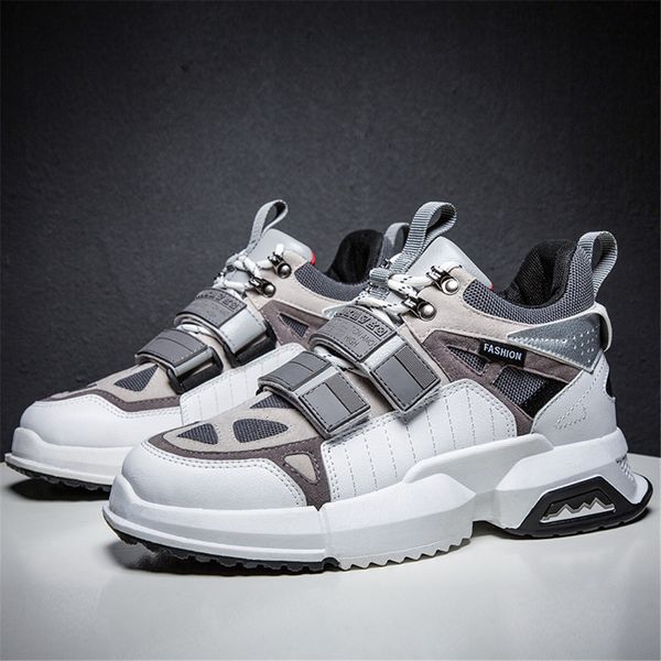 

hip-pop american clunky sneakers 40% saving faux leather fashion summer footwear autumn pu men casual shoes rugged dorky dad shoes, Black