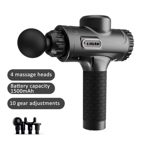 

2000ma 4 head professional deep tissue massage gun electric muscle massage gun therapy fascia pistol neck body massager