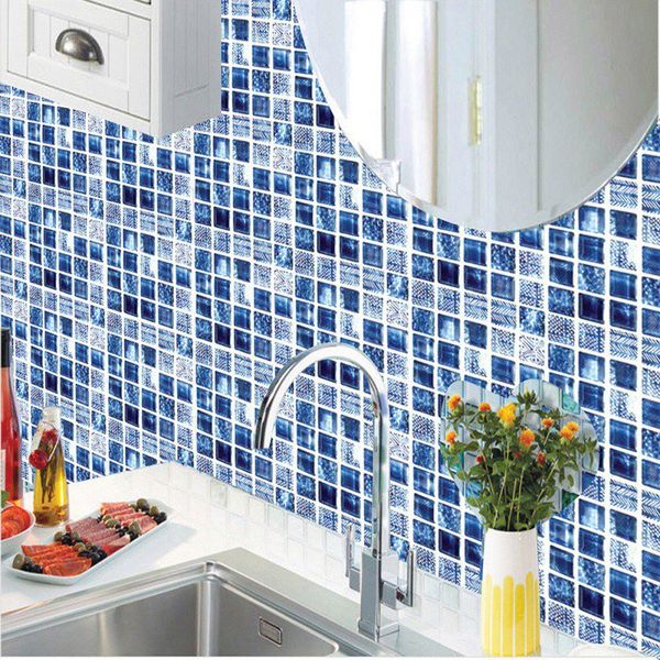 

20cm*20cm mosaic tile ceramic wall sticker 3d kitchen bathroom toilet mural waterproof room decals pvc wallpaper