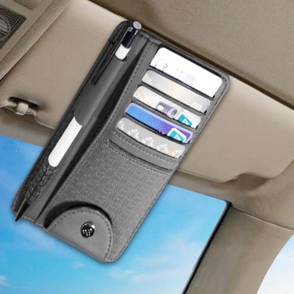 

1pcs car sun visor organizer micro fiber leather car sun visor multi pocket storage organizer four colors