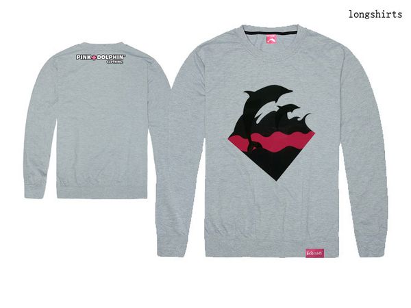 

европейская осень и зима новой hiphop мужчины и женщины розового дельфин рубашка с длинным рукавом плюс размера xxl 100% качество хлопка хор, White;black