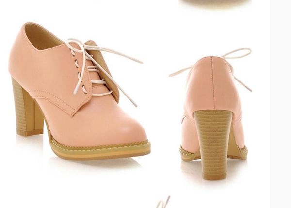 

women's shoes in spring and autumn high coarse heel round head @huo, Black