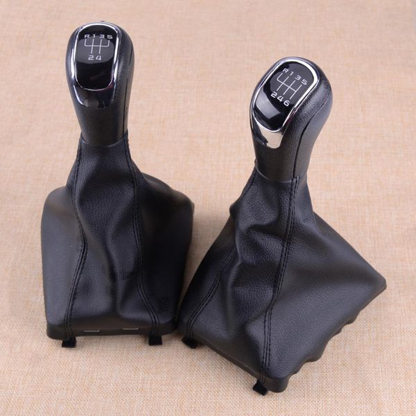 

новые пригодный для superb 2008 2009 2010 2011 2012 black 5 6 speed ​​gear ручки переключения shifter knob gaiter рама рычаг автомобиль 1z07