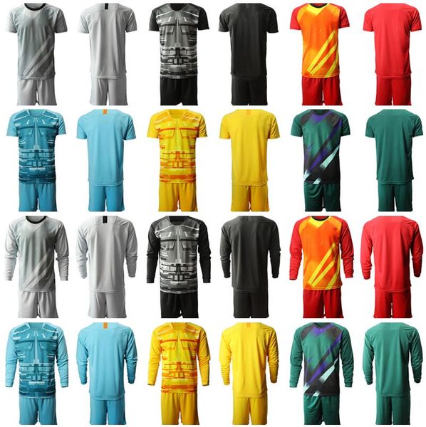 

2019 2020 мужчины дети вратарь джерси blank gk вратарские футбол трикотажные наборы пользовательских наименование количество маек короткие д, Black
