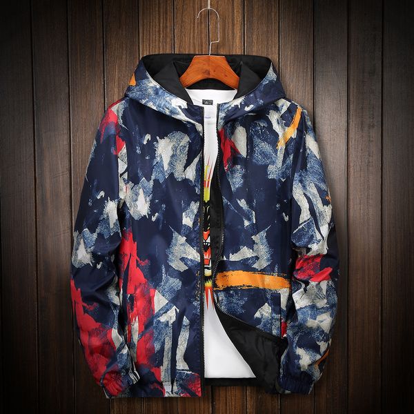 

kuyomens camouflage jacket men women plus size camo hooded windbreaker jackets canvas jacket parka fashion streetwear, Black;brown