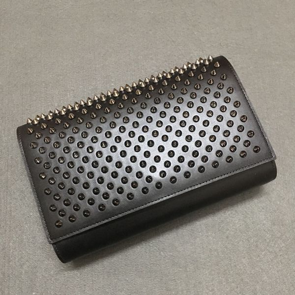 

women luxury rivet holding bag personalityhead embossed genuine leather holding envelope bag street trend head women clutch bag red color