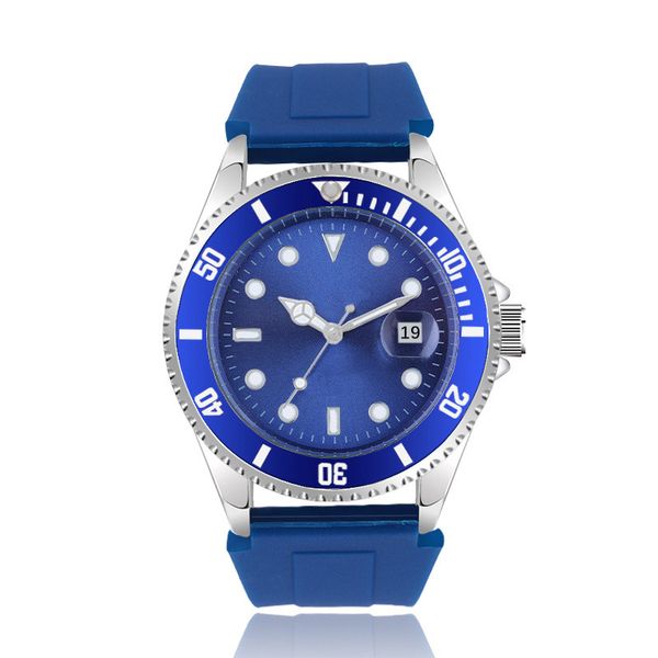 

selling mens brand watches quartz movement designer watch for men 40mm case colorful rubber band lifestyle waterproof montre homme, Slivery;brown