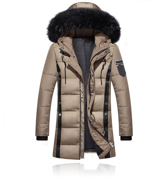 

thickening parkas men 2018 winter jacket men's coats male outerwear fur collar casual long cotton wadded men hooded coat sh190930, Black