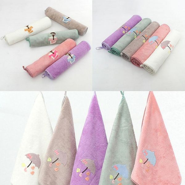 

umbrella girl design soft water absorbent washing bathing shower towel washcloth