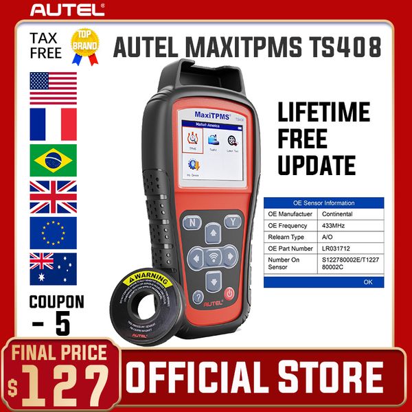 

autel maxitpms ts408 diagnostic tool tpms sensor programmer obd2 315 433mhz sensor tire pressure cars diagnostic auto pk ts401