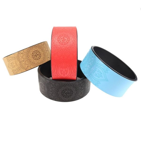 

new natural rubber pilates circle yoga wheel anti-slip back bend printed yoga circle stretch exercise auxiliary home equipment