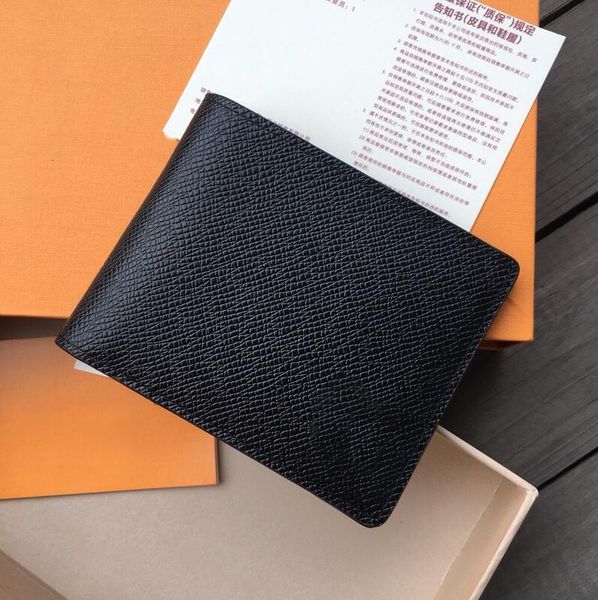 

designer mens wallet famous men luxury wallets special canvas multiple short small bifold wallet card holders with box, Brown;gray