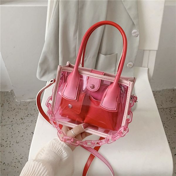 

2020 новая мода crossbody сумка портативный jelly лето прозрачный малый мешок женские
