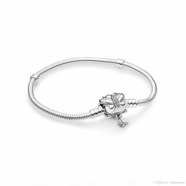 

925 sterling silver moments decorative butterfly clasp bracelet fits for european pandora bracelets charms and beads, Golden;silver