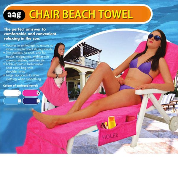 

solid recliner cover beach towel bag with pocket sunbath summer lounger mate bed chair cover zipper yoga mat quick-drying towel