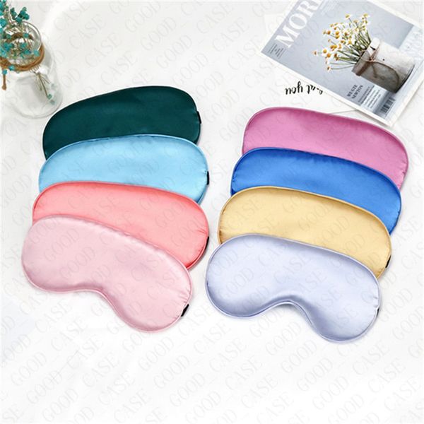 

padded silk eye mask sponge sleep sleeping shade patch eye cover vision care solid plain sleep masks travel rest relax blindfold d61812, Blue