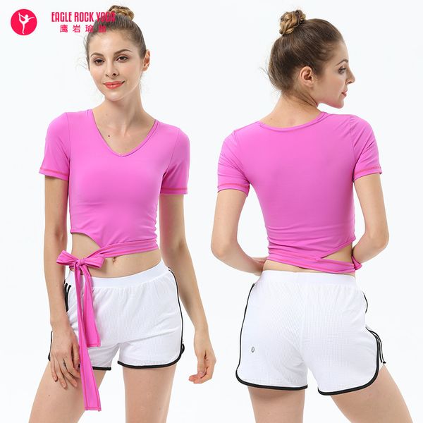 

pattern yoga serve woman ventilation yoga ts spring summer temperament chalaza midriff sleeve bodybuilding serve jacket, White;red