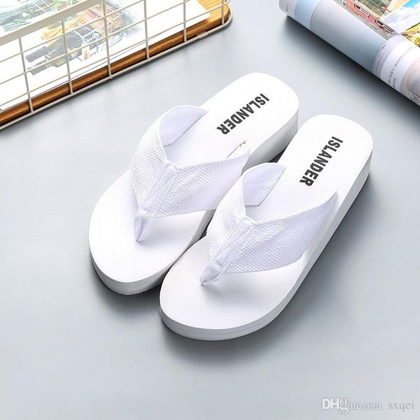 

korean version of ribbon lady slippers wear eva flip-flops for fashion prevent slippery sandals size 35-40, Black