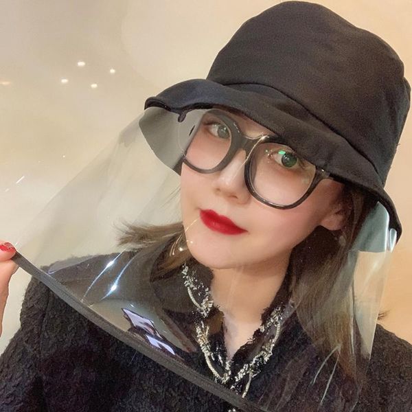 

2020 new bucket hat women men protective hat anti-spitting protective fisherman dustproof anti-saliva face cover caps